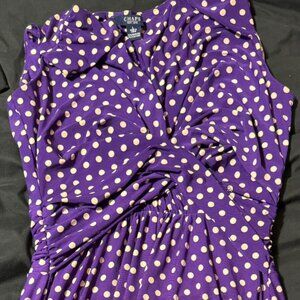 Spring Chaps purple polka dot sleeveless dress-L